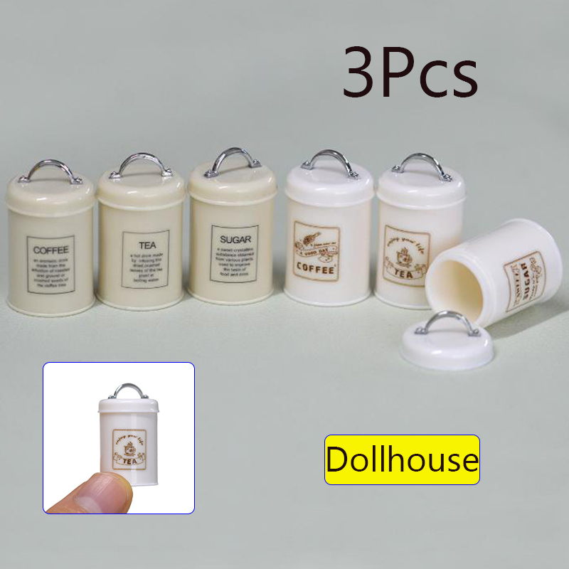 Coffee Tea & Company - 3Pcs Miniature Dollhouse Mini Food/Tea/Coffee Cans