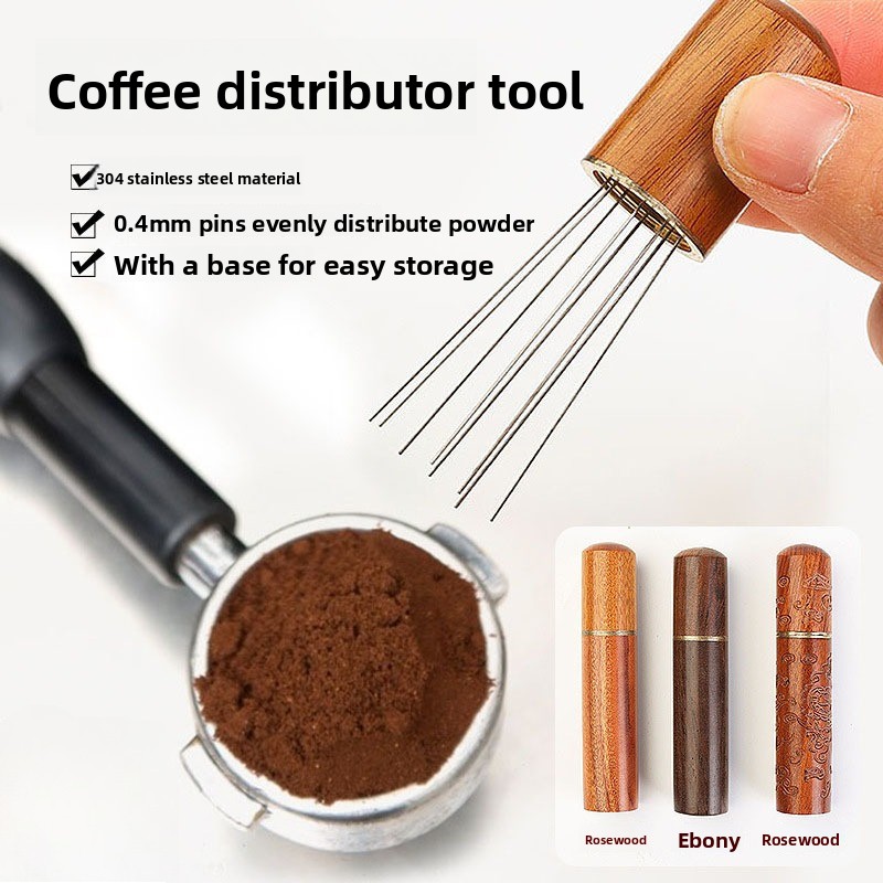 Coffee Tamper Leveler - Wood Stainless Steel Coffee Powder Tamper