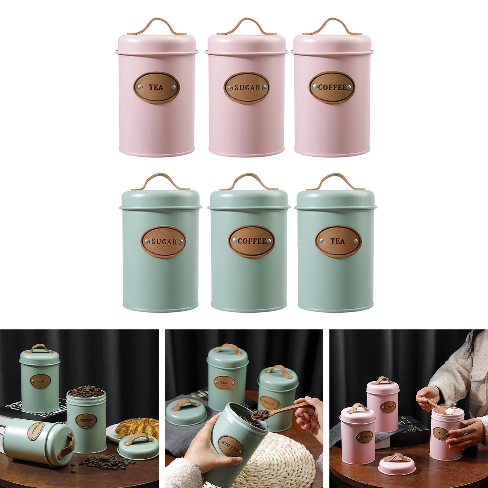 Coffee Tea And Sugar Set - 3-Piece Multipurpose Kitchen Container Set for