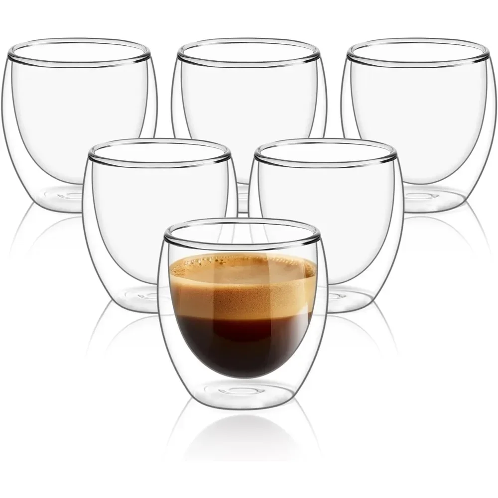 6 pcs Clear Double Wall Glass  - đánh giá và giá Double Wall Mug