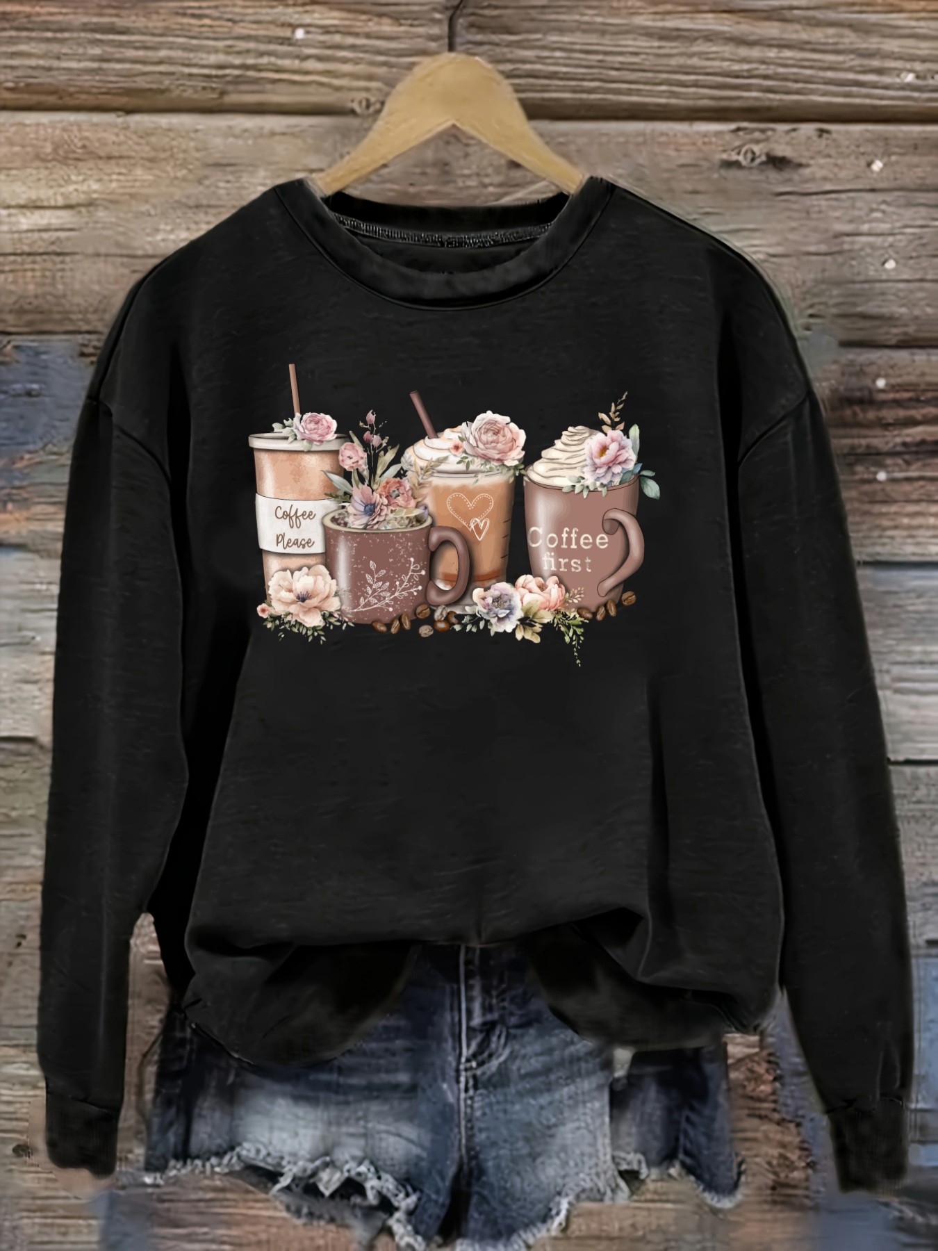 Women's Casual Long Sleeve Cre - đánh giá và giá Coffee & Tea Difabis