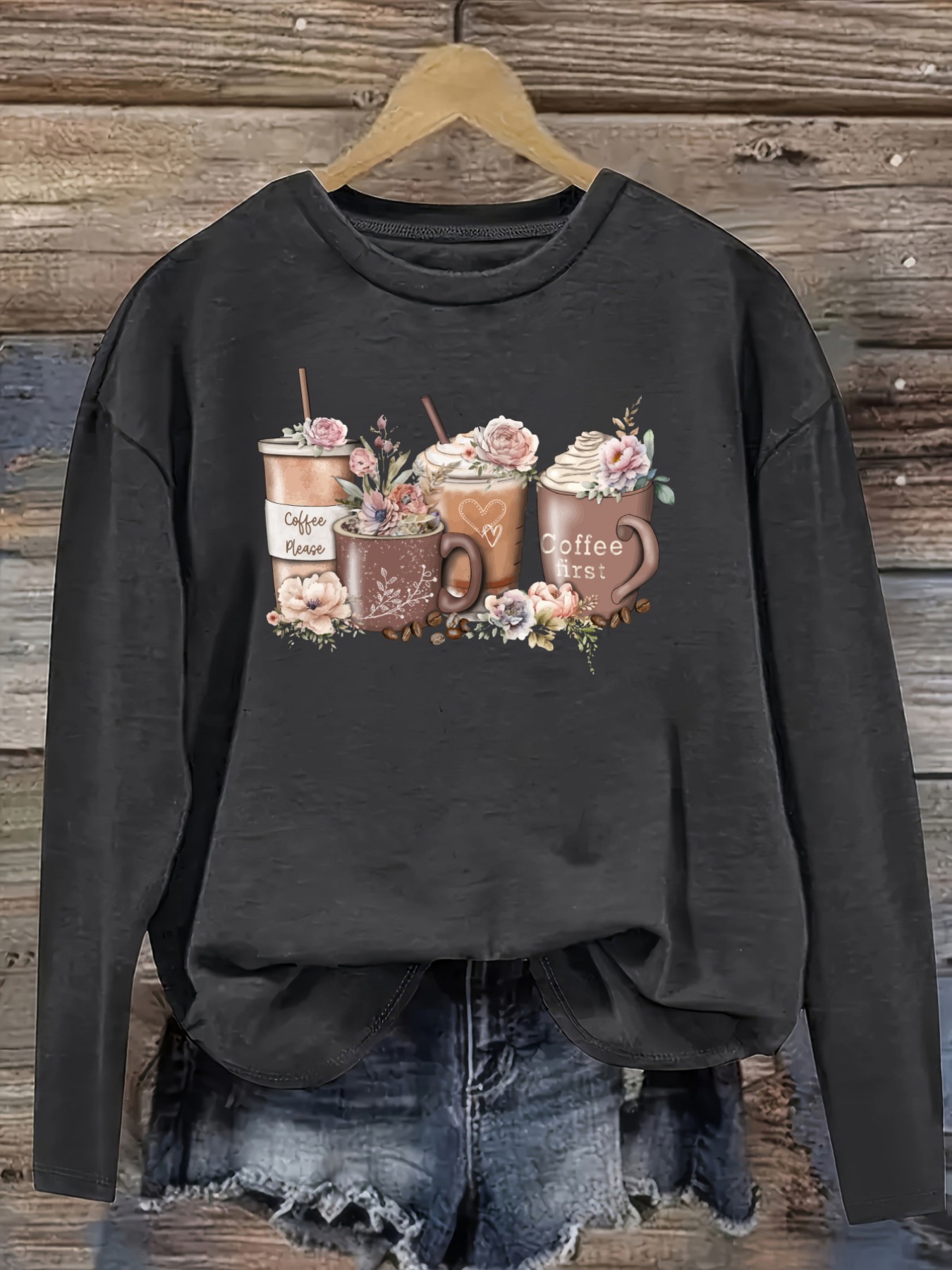 Women's Casual Long Sleeve Cre - đánh giá và giá Coffee & Tea Difabis