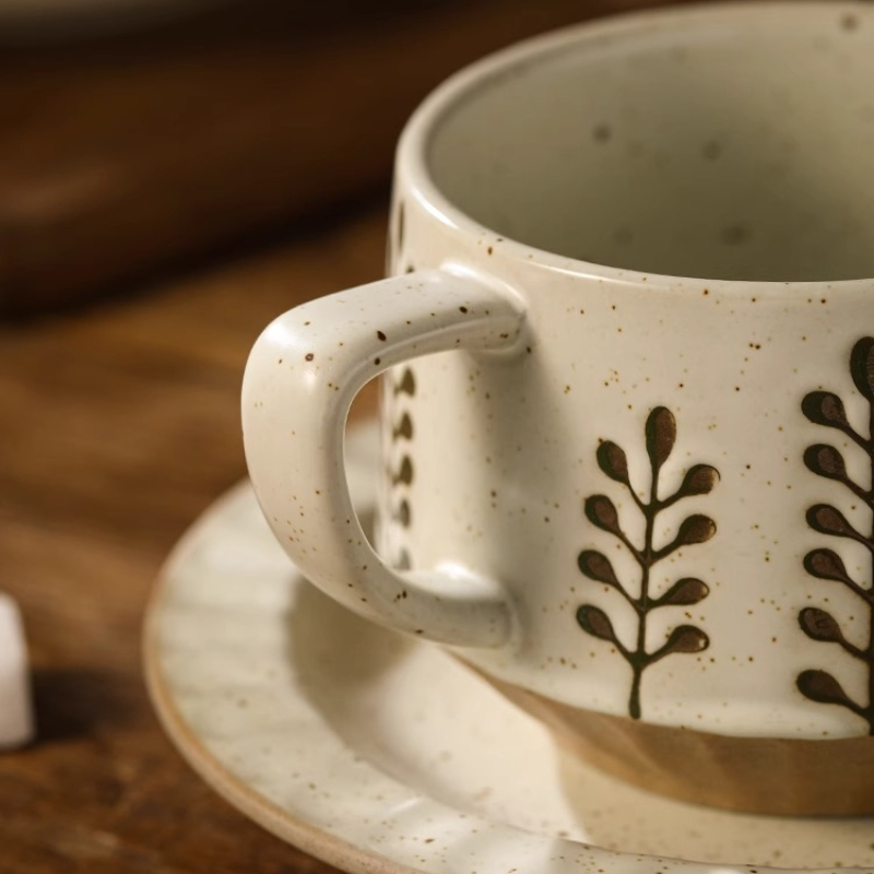 Retro Ceramic Cup Coarse Potte - đánh giá và giá Coffee Tea And Sugar Set