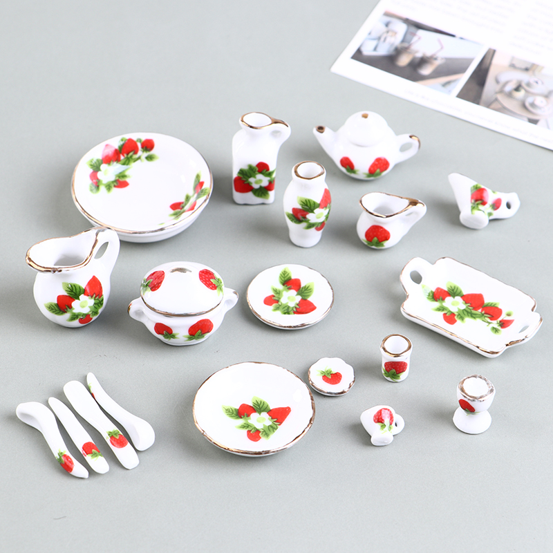 1 Bộ 1:12 Thu Nhỏ Nhà Búp Bê H - đánh giá và giá Coffee Tea And Sugar Set