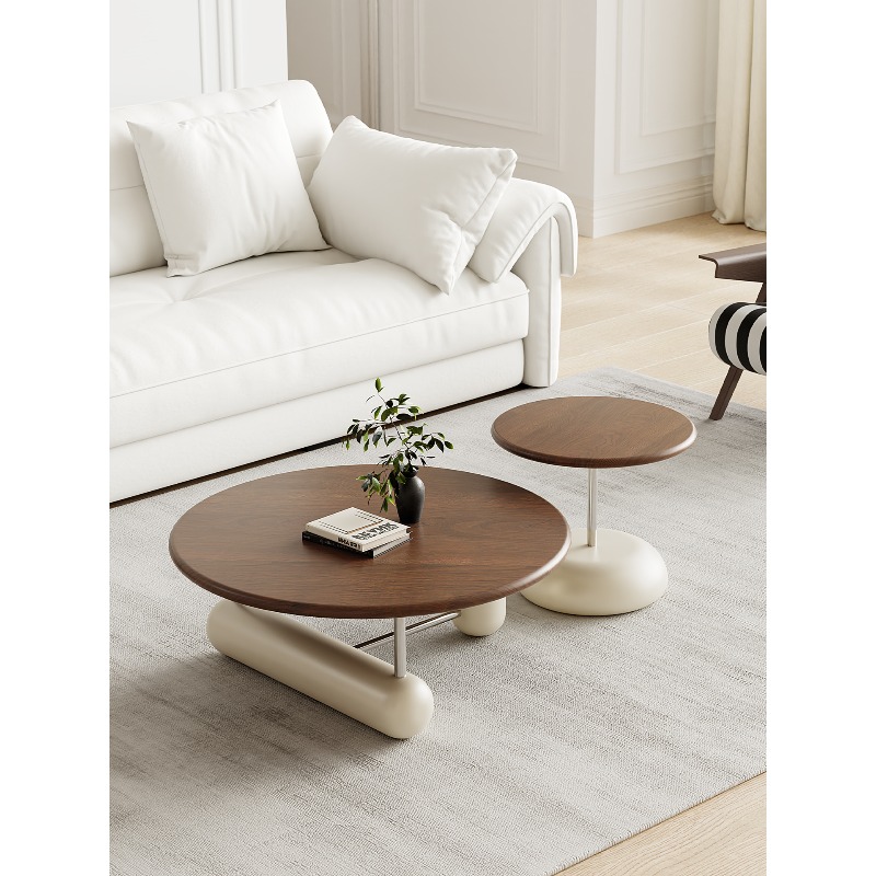 Round solid wood coffee table  - đánh giá và giá Young Tea Coffee