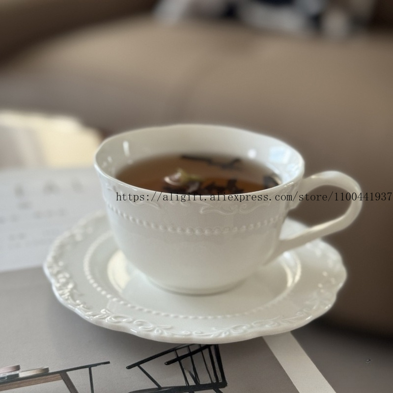 French Light Luxury Embossed F - đánh giá và giá Coffee Tea And Sugar Set