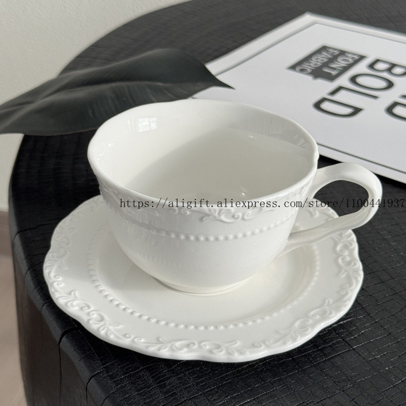 French Light Luxury Embossed F - đánh giá và giá Coffee Tea And Sugar Set