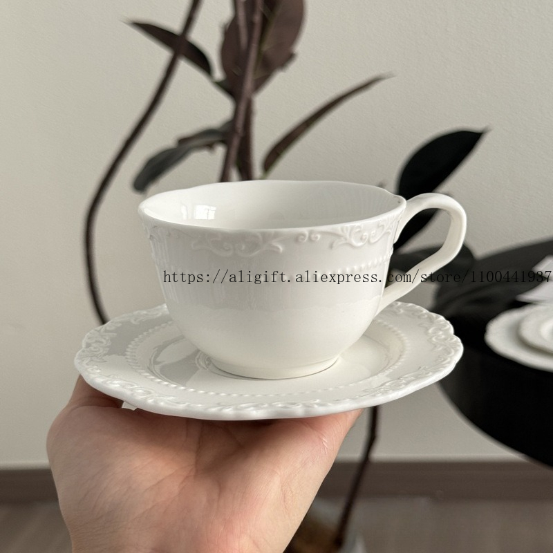 French Light Luxury Embossed F - đánh giá và giá Coffee Tea And Sugar Set