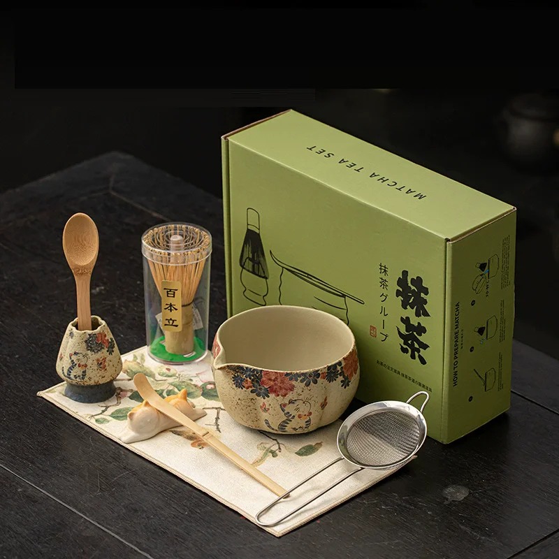8PCS Japanese Flint red Matcha - đánh giá và giá Matcha Whisk Set