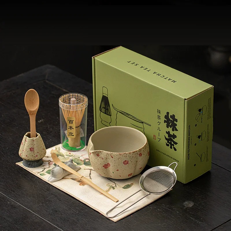 8PCS Japanese Flint red Matcha - đánh giá và giá Matcha Whisk Set